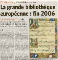 Le Soir, 13 janvier 2006, page 36