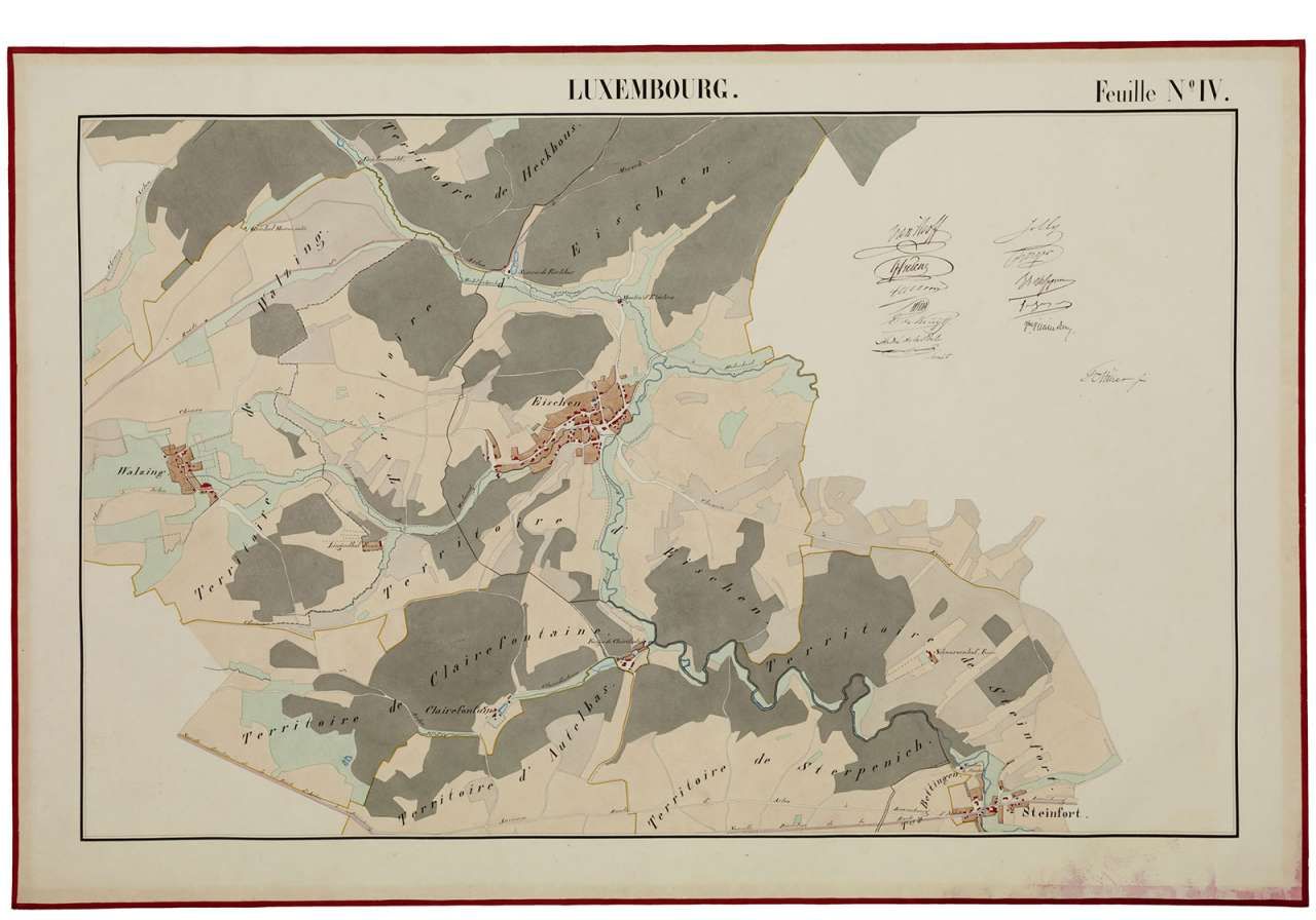 Carte de la frontière annexée à la convention de limites entre le Grand-Duché de Luxembourg et la Belgique conclue à Maastricht, 7.8.1843, feuille IV